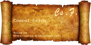Cserei Frida névjegykártya